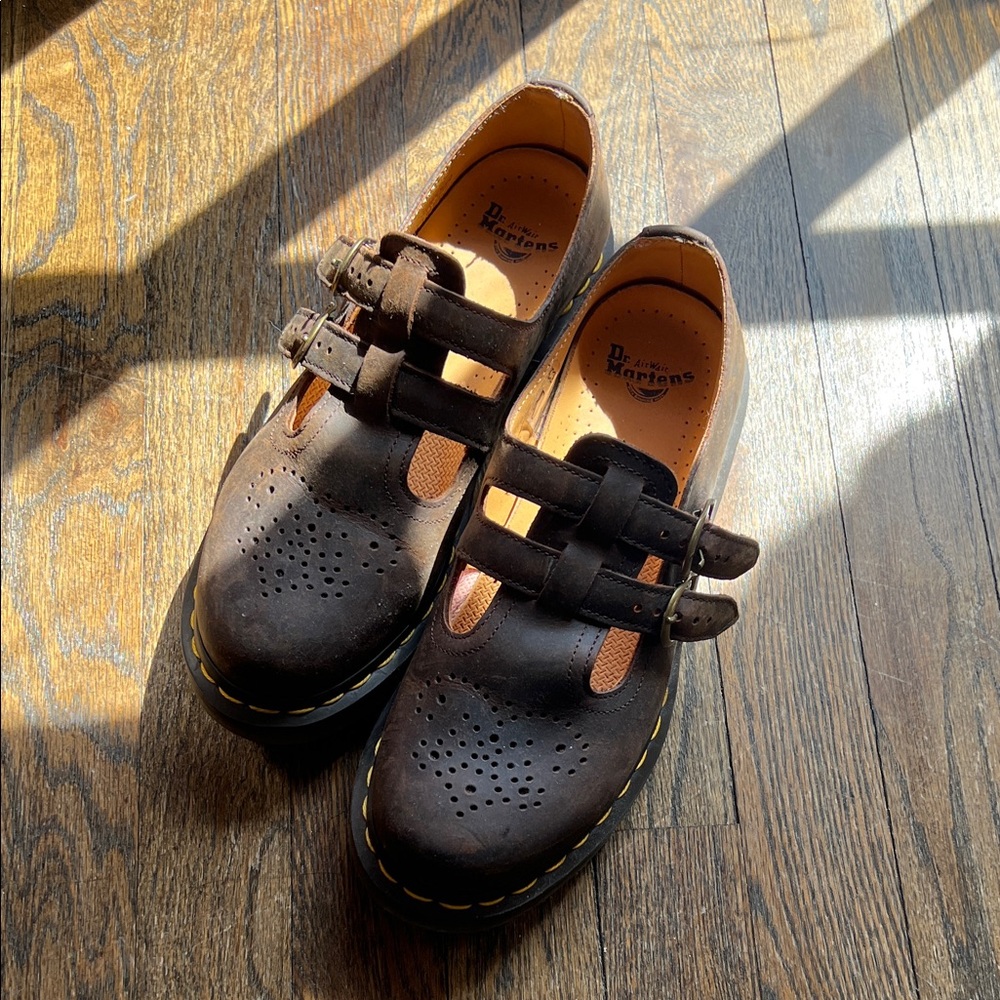 Dr. Martens Women's Brown Mary Jane Leather Shoes